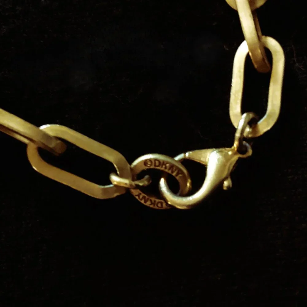 DKNY (Donna Karan) Runway Couture 39" Gold Sunface Chain Necklace - Picture 3 of 3